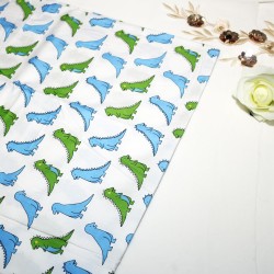 Little Dino White Cotton Printed