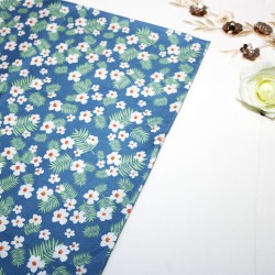 Forest Leaf Blue Cotton Printed