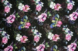 BUNCH OF FLOWERS IN DARK CHIFFON