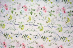 MIXED FLORAL PRESSED PRINTED CHIFFON