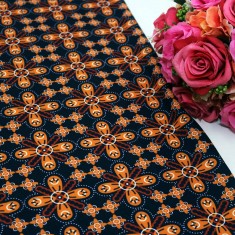 Brown Saloma Polycrepe Printed