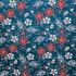 Blue & Red Flower Polycrepe Printed