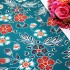 Blue & Red Flower Polycrepe Printed