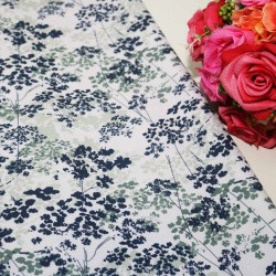 White Base Flower Polycrepe Printed