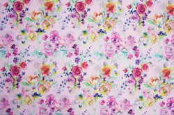 SWEET ROSES IN GARDEN PINK CHIFFON